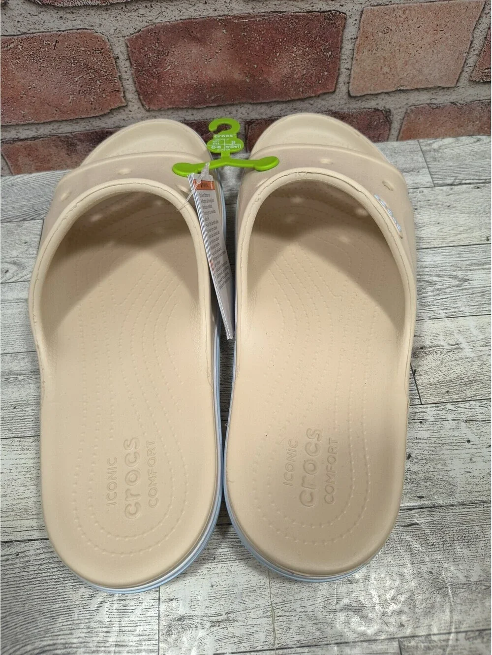 Crocs Bayaband Slide Sandals Men's Size 11 Beige 205392-1LI NWT
